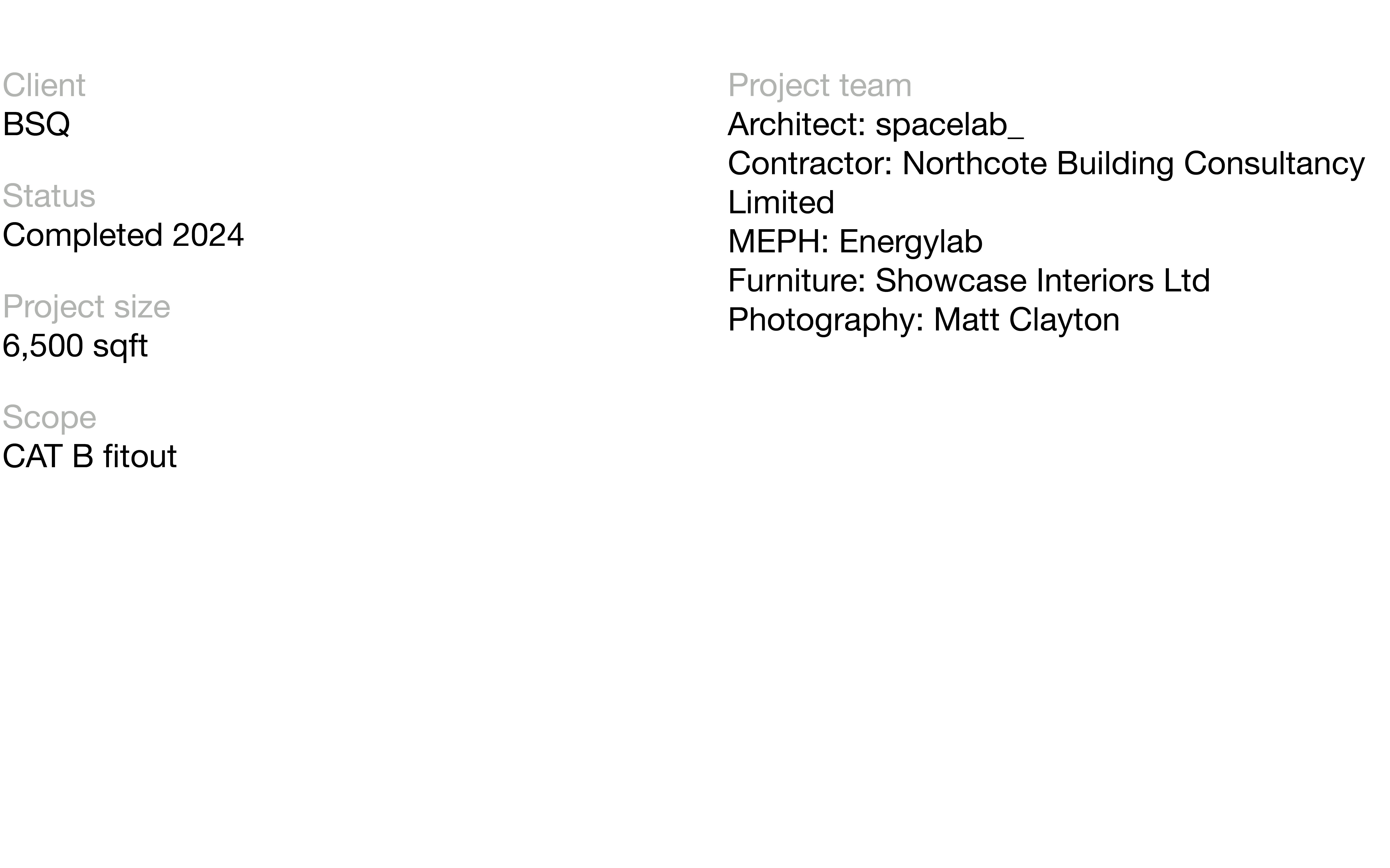 Project Metrics BSQ